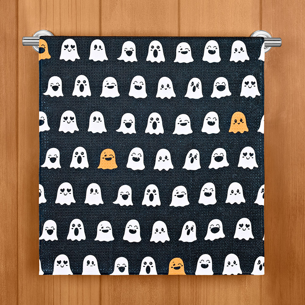 Geometry Tea Towel, Halloween Ghosts Emotional Boos