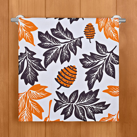 Geometry Tea Towel, Fall Leaves Woodland Waltz