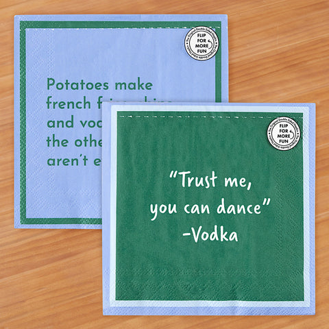 Drinks on Me Cocktail Napkins, "'Trust me, you can dance.' – Vodka"