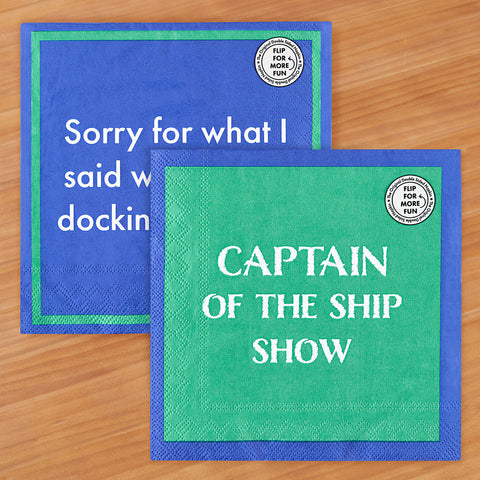 Drinks on Me Cocktail Napkins, Captain of the Ship Show