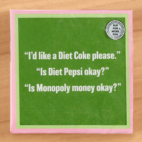 Drinks on Me Cocktail Napkins, Diet Coke