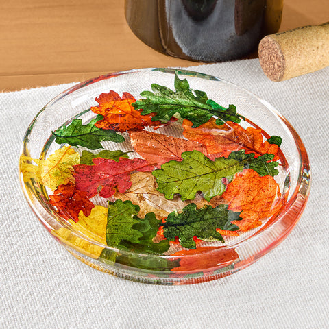 Riccardo Marzi Resin Bottle Coaster, Fall Leaves