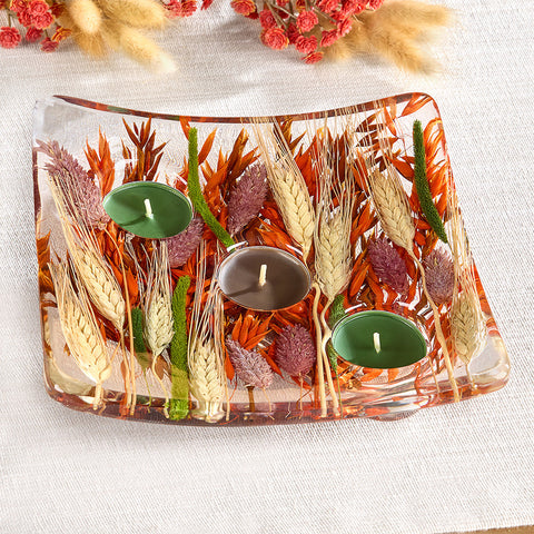 Riccardo Marzi Resin Tealight Candle Holder, Autumn