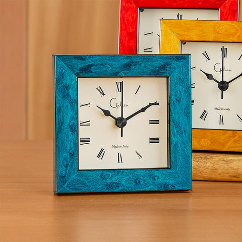 Galassi 3" x 3" Picture Frame Alarm Clock, Burl