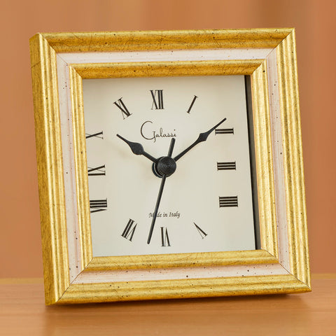 Galassi 3" x 3" Picture Frame Alarm Clock, Gold Trim