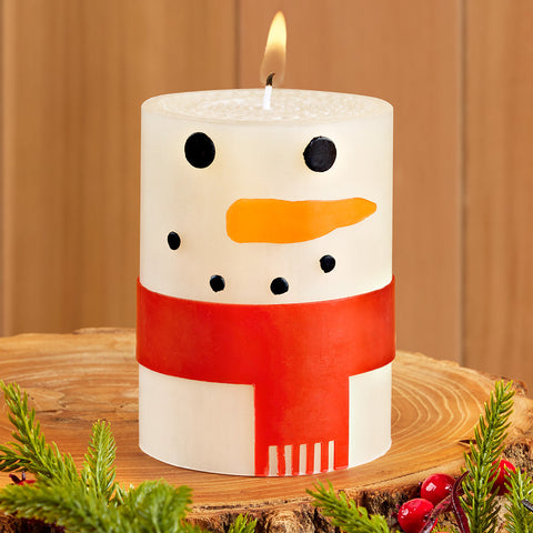 MacKenzie-Childs Snowman Beeswax Pillar Candle