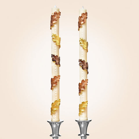 MacKenzie-Childs Falling Leaves Beeswax Taper Candles, Box of 2