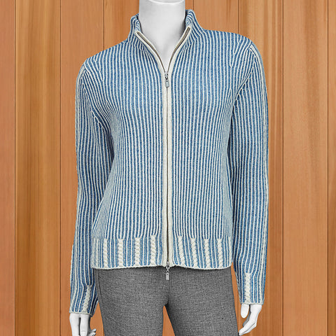 Kinross Lightweight Ribbed Funnel Cardigan