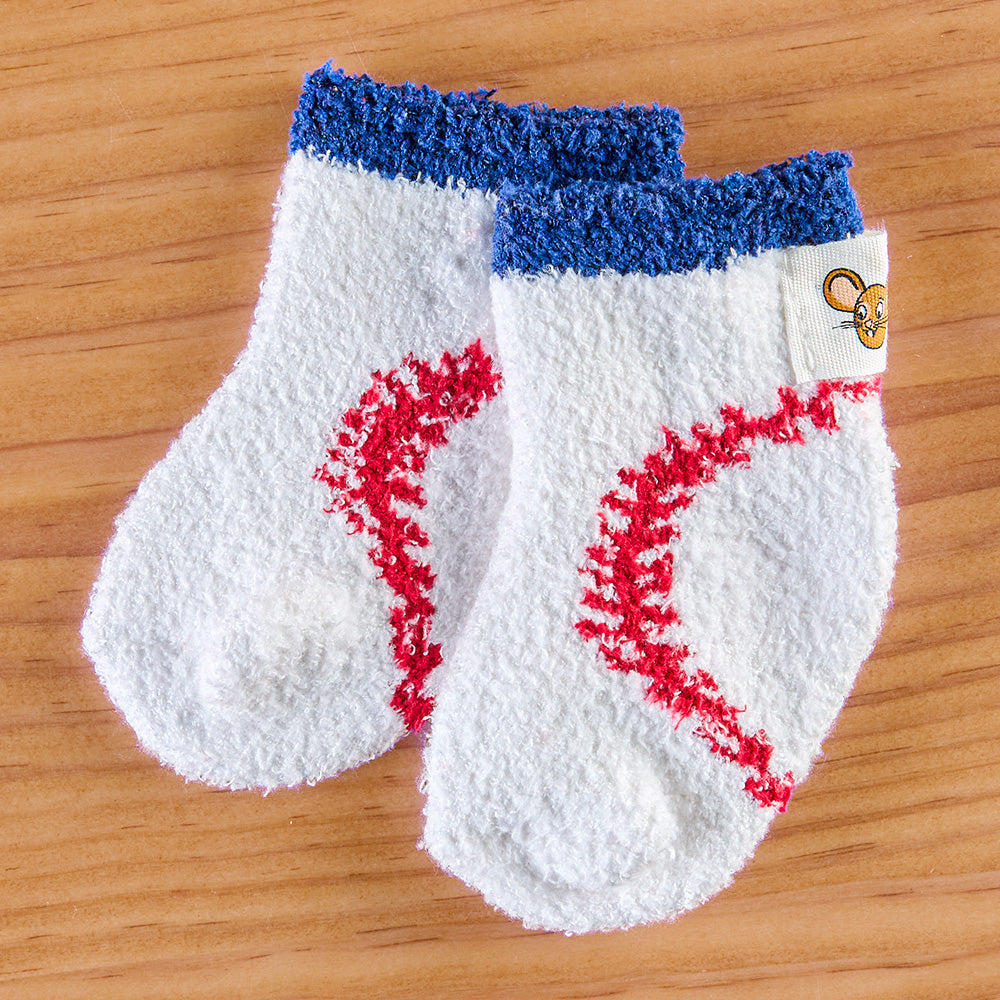World's Softest Infant's Cozy Crew Socks with Grippers, Baseball