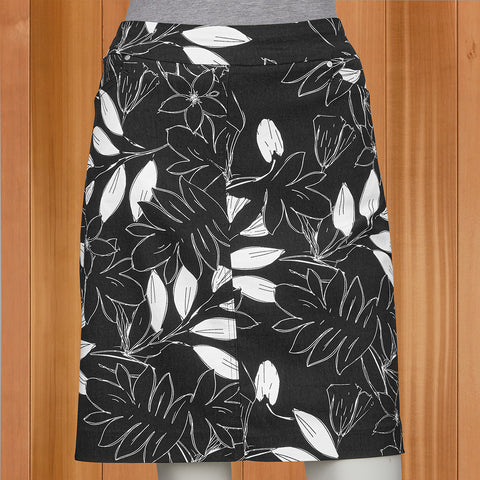 Renuar Pull-On Bengaline Skort, Flowers & Fronds