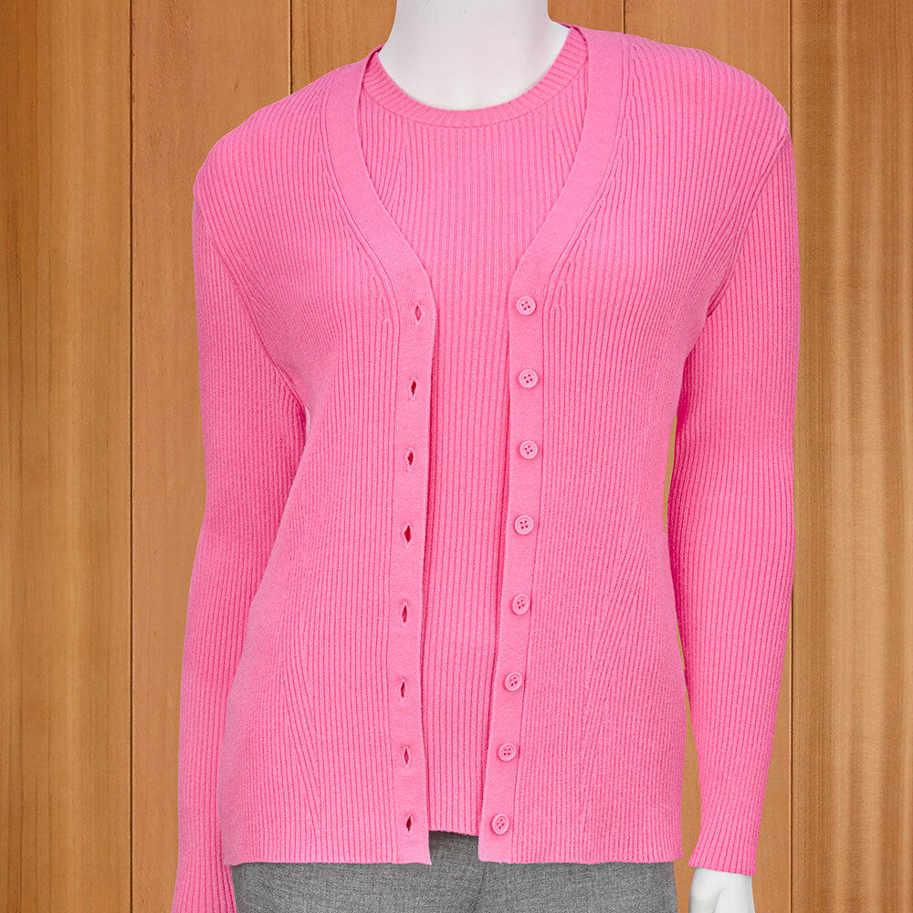 Renuar Soft Lightweight Rib-Knit Cardigan