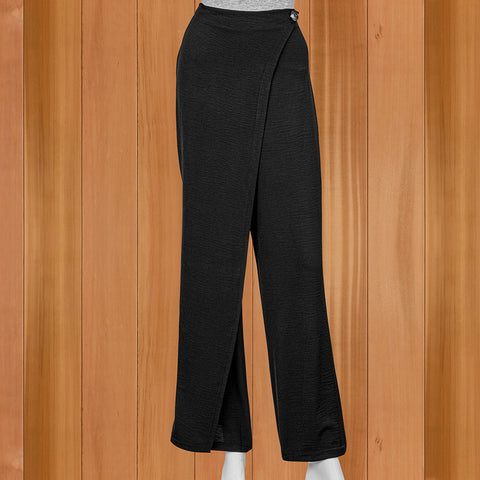 Renuar Pull-On Crepe Wrap-Front Palazzo Pants