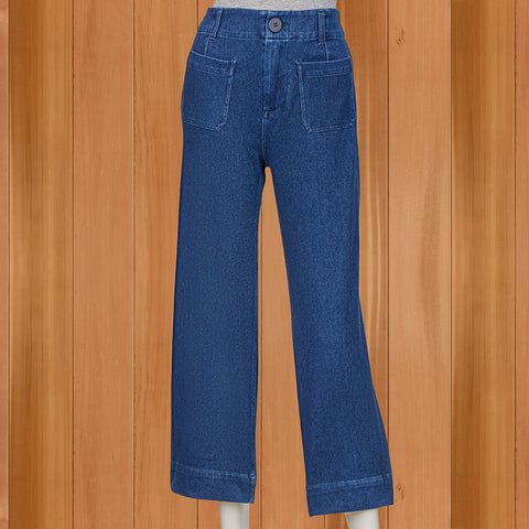 Renuar Denim Cropped Wide Leg Jeans