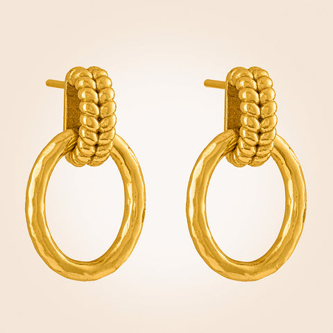 Capucine De Wulf Cleopatra Gold Regal Braided Link Earrings