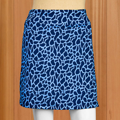 Lulu-B Pull-On Sun Protection Sport Skort, Periwinkle Giraffe