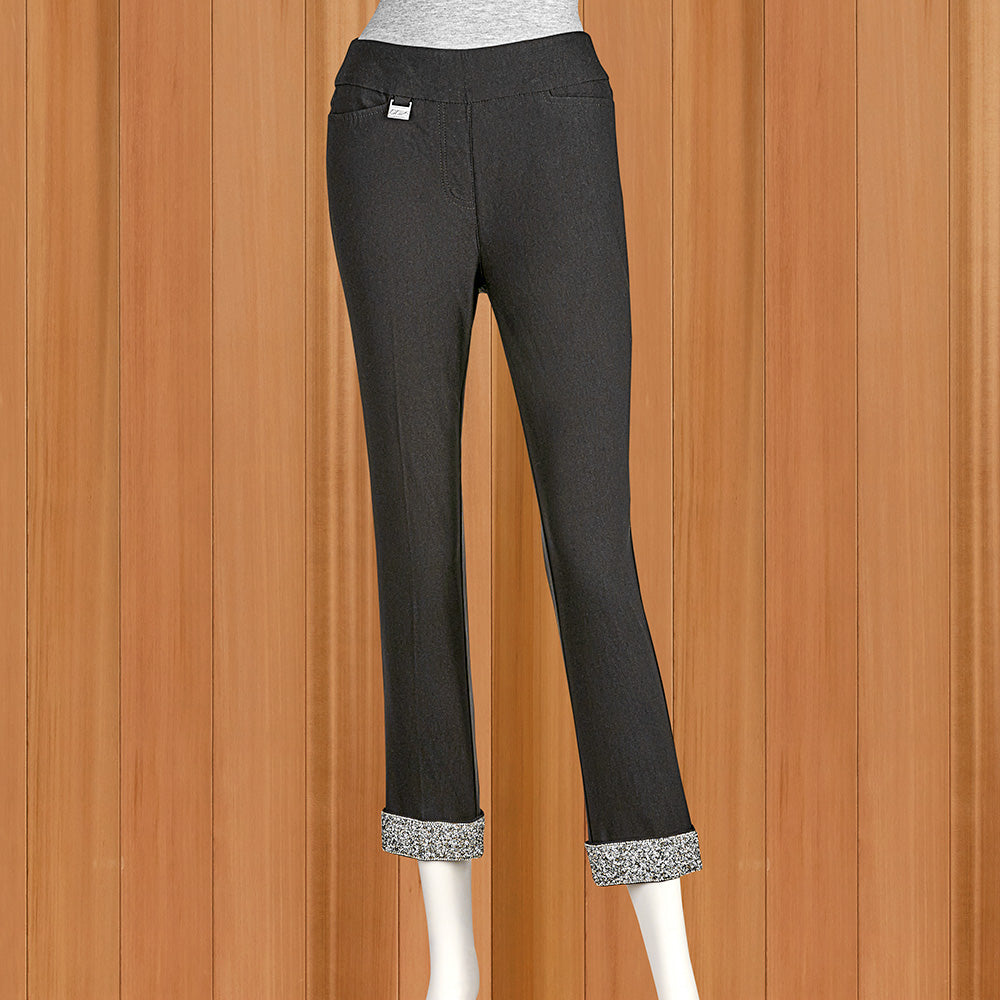 Lulu-B Pull-On Bangladine Capris with Bling Cuffs