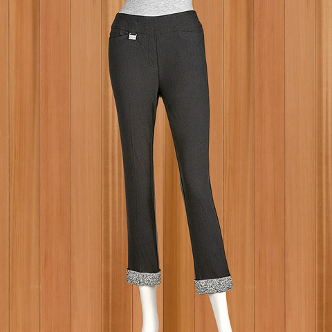 Lulu-B Pull-On Bangladine Capris with Bling Cuffs