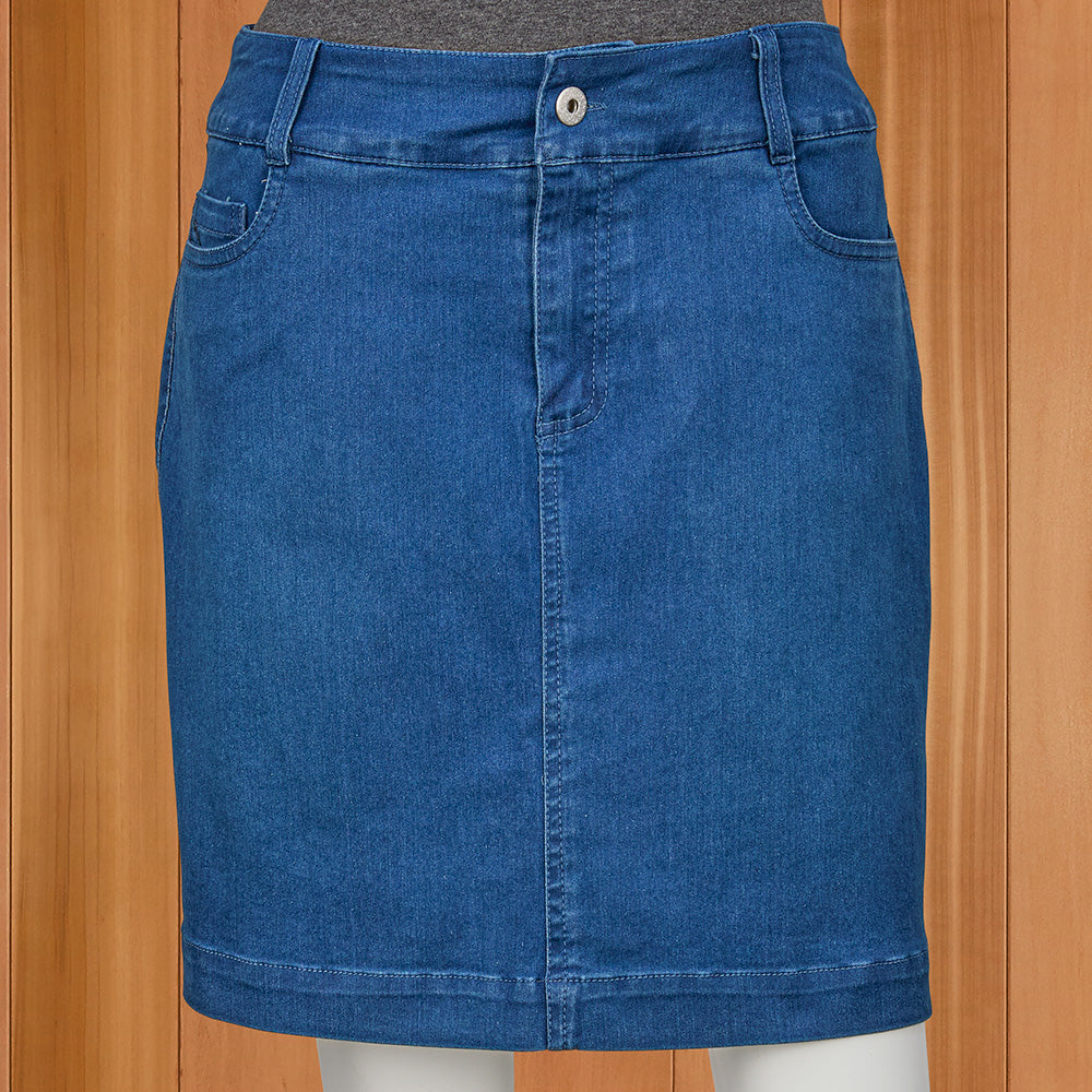 Lulu-B Classic Five-Pocket Denim Skort