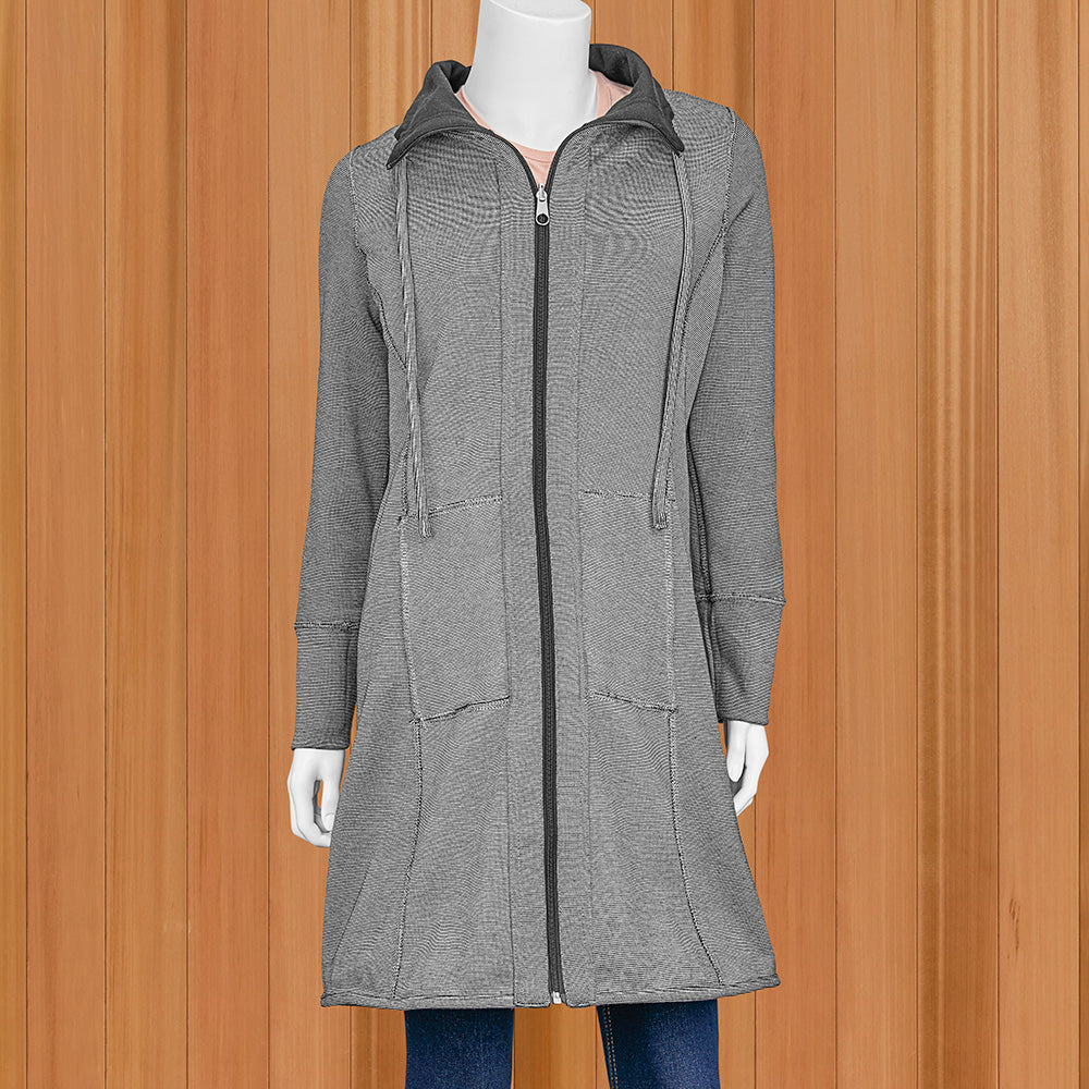 Lulu-B Long Mini-Stripe Reversible Jacket