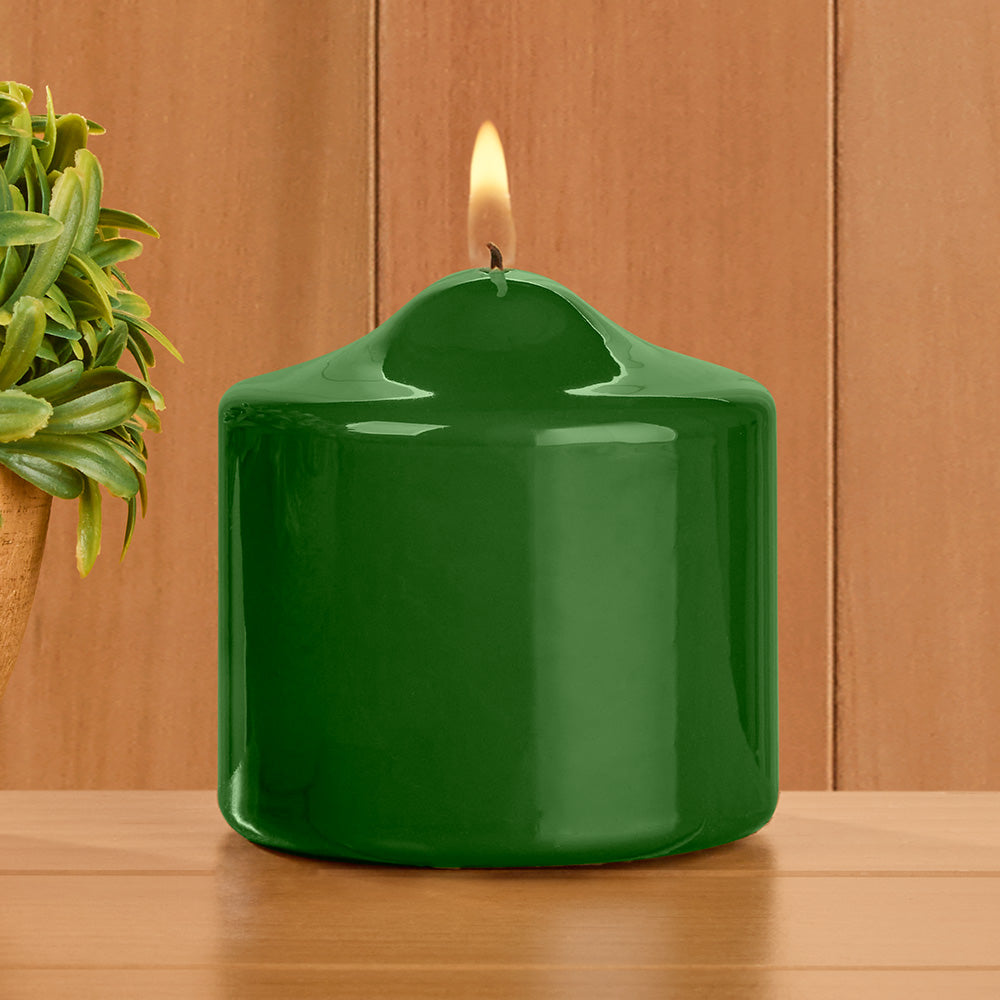 Ceralacca Lacquer Pillar Candles, Olive Green