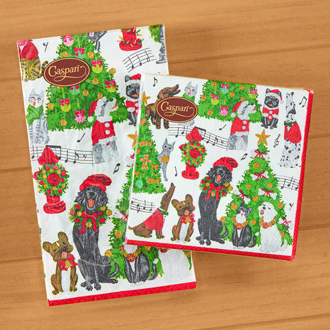 Caspari Paper Napkins, Christmas Caroling Pets