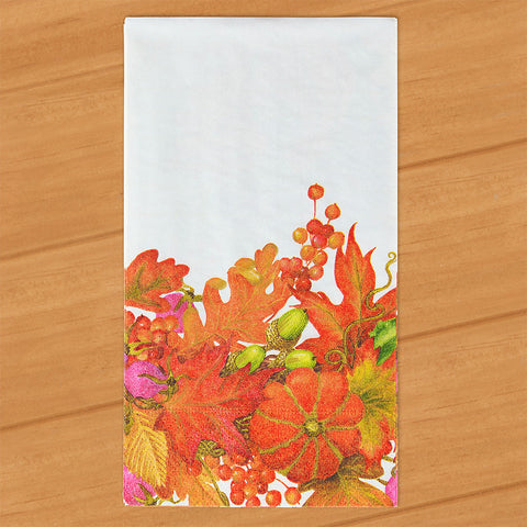Caspari Paper Napkins, Fall Leaves & Gourds Harvest Garland