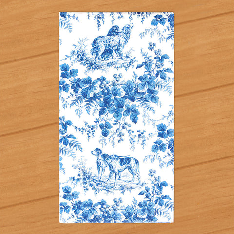 Caspari Paper Napkins, Blue Toile Hunting Dogs