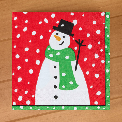 Caspari Paper Napkins, Leon Snowman