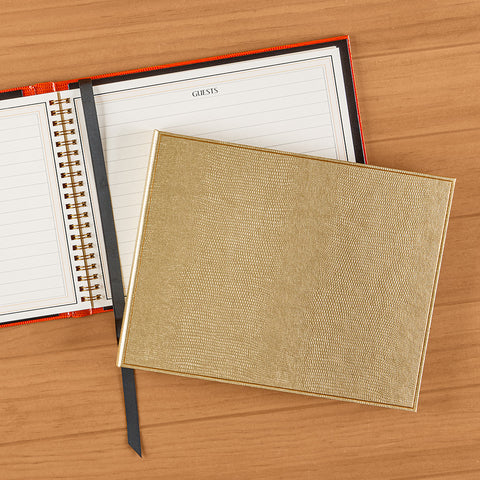 Caspari Faux Leather Guest Book