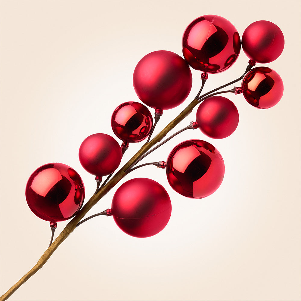 Red Christmas Ornament Floral Pick / Spray