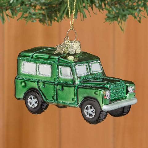 Vondels Glass Ornament, Land Rover Off-Road SUV Truck
