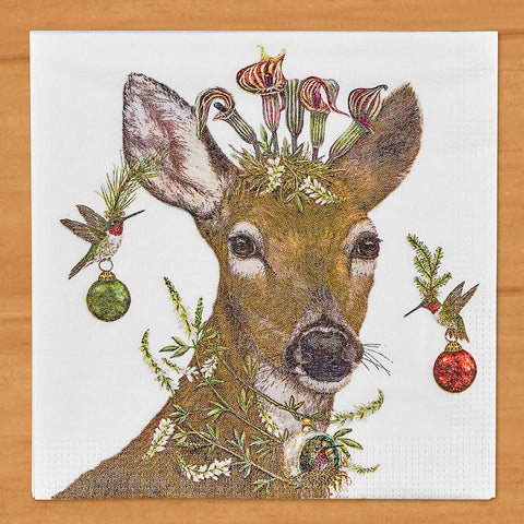 PPD Paper Napkins, Christmas Princess Deer with Hummingbirds