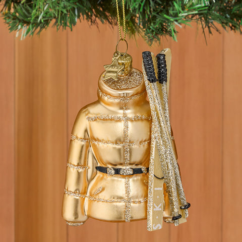 Vondels Glass Ornament, Women's Golden Ski Jacket