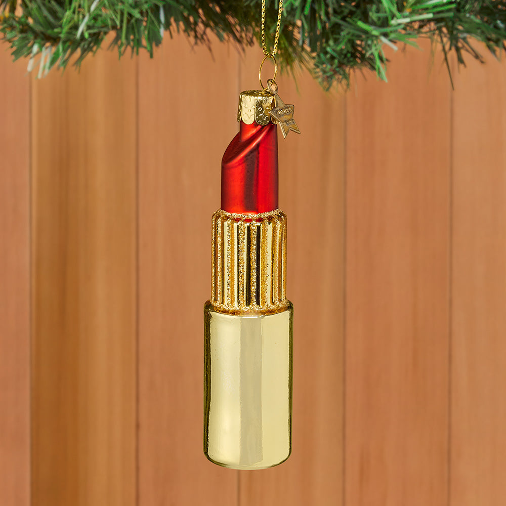 Vondels Glass Ornament, Red Lipstick