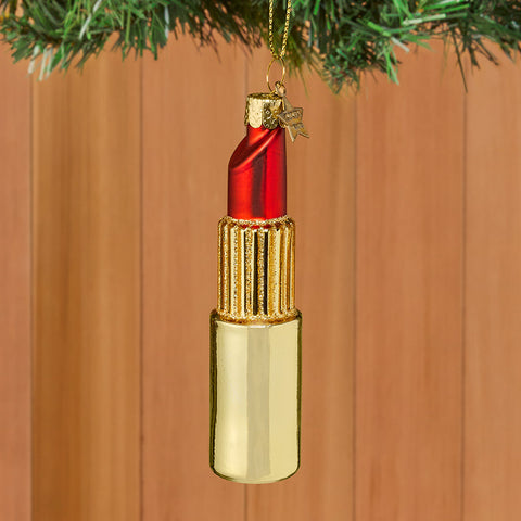 Vondels Glass Ornament, Red Lipstick