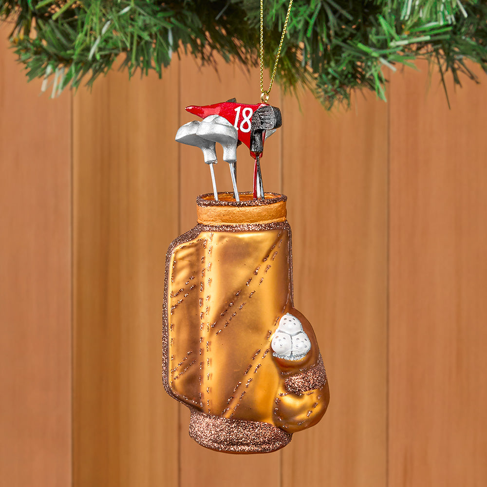 Vondels Glass Ornament, Golf Bag and Clubs