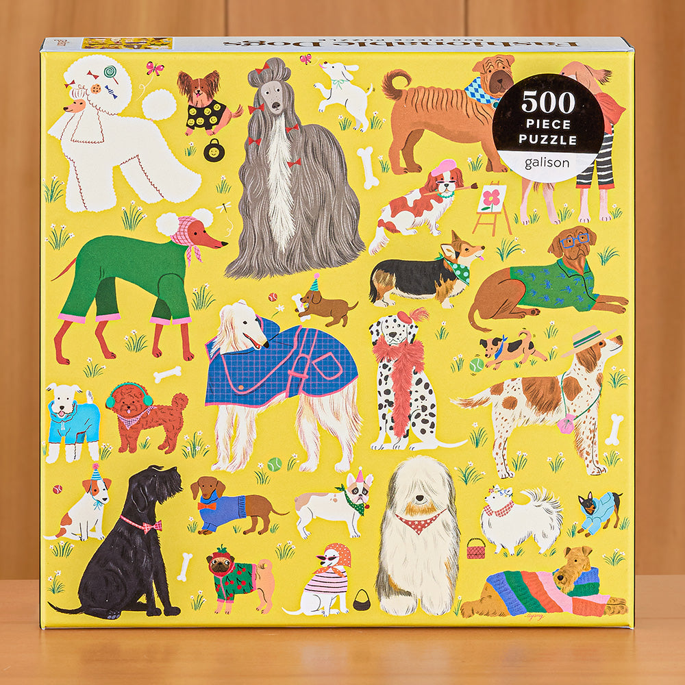 500 Piece Jigsaw Puzzle, Fashionable Dogs