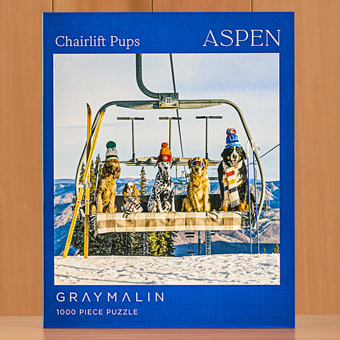 1,000 Piece Jigsaw Puzzle by Gray Malin, Chairlift Pups