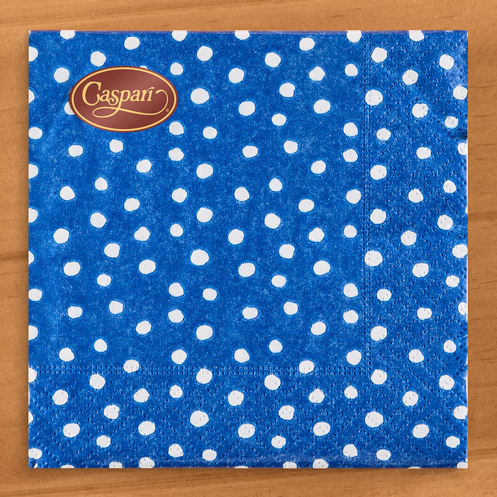 Caspari Paper Napkins, Small Dots in Blue