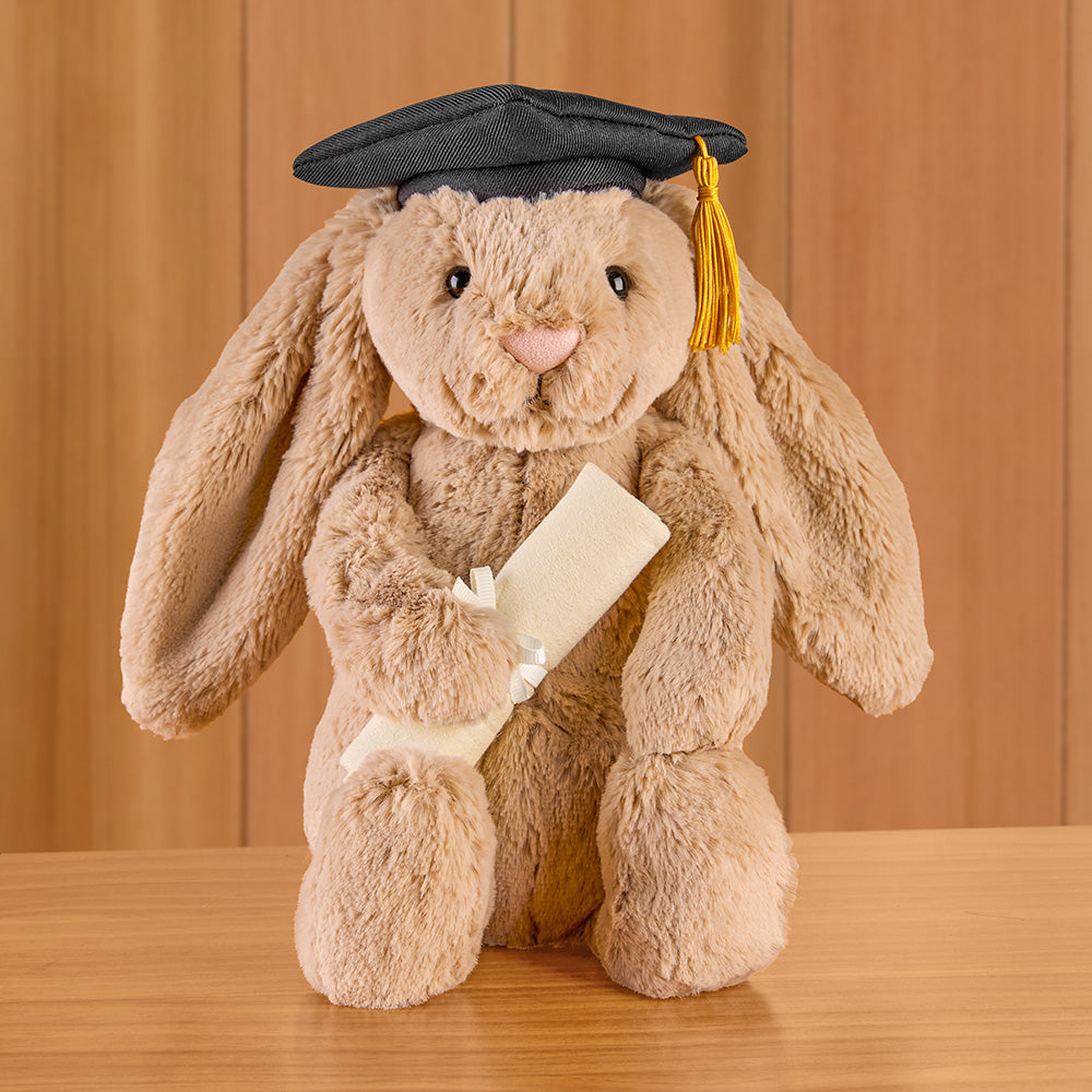 Jellycat Stuffed Animal Plush Toy, Bashful Beige Bunny in Graduation Outfit