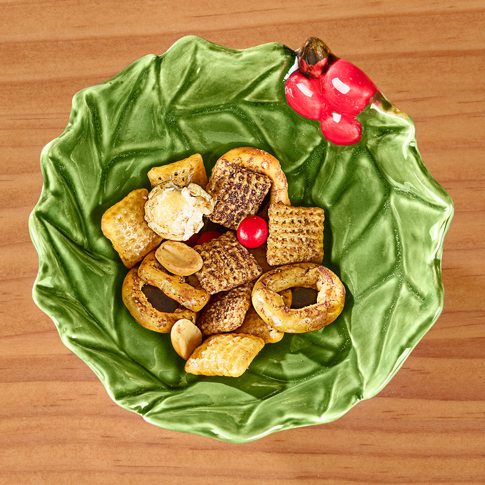 Deck the Halls Holly Leaf Serving Bowl