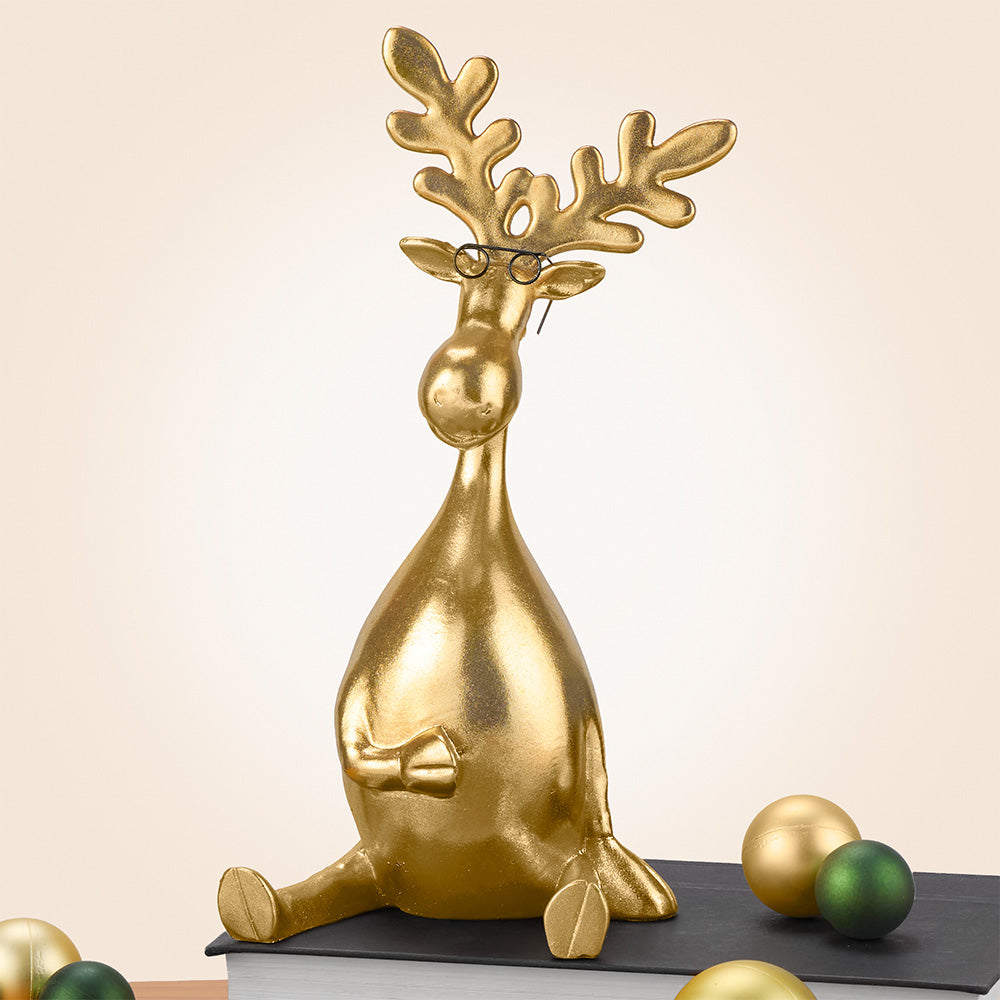 Enchanted Forest Moose Wearing Glasses Figurines