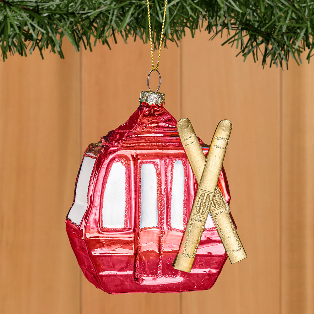 Glass Christmas Ornament, Gondola Ski Lift