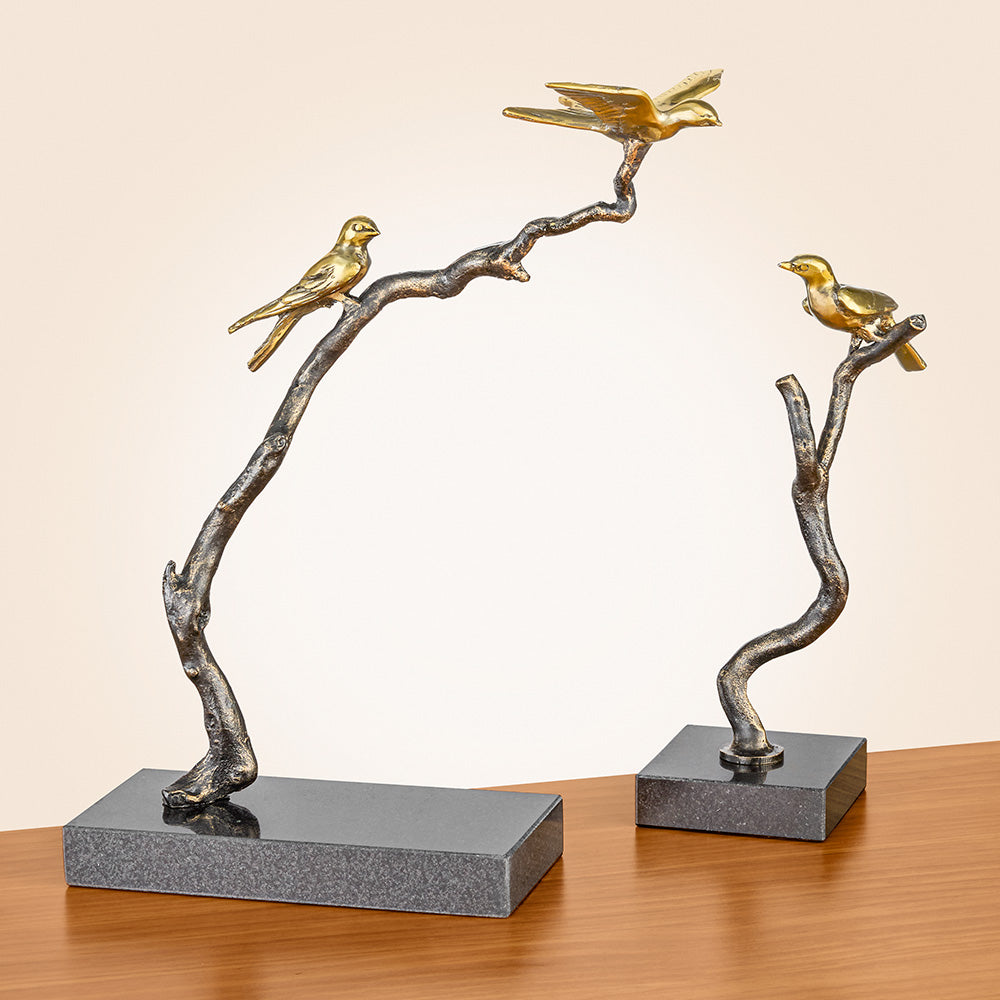Global Views Perched Sparrows Sculpture