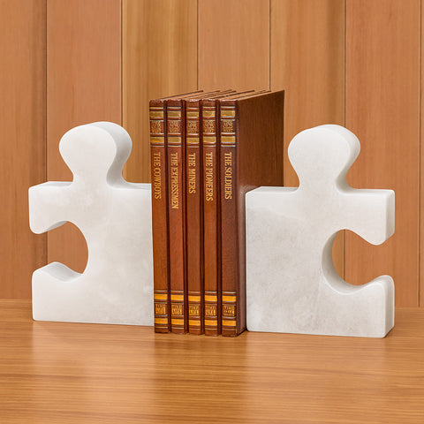 Global Views Alabaster Jigsaw Bookends