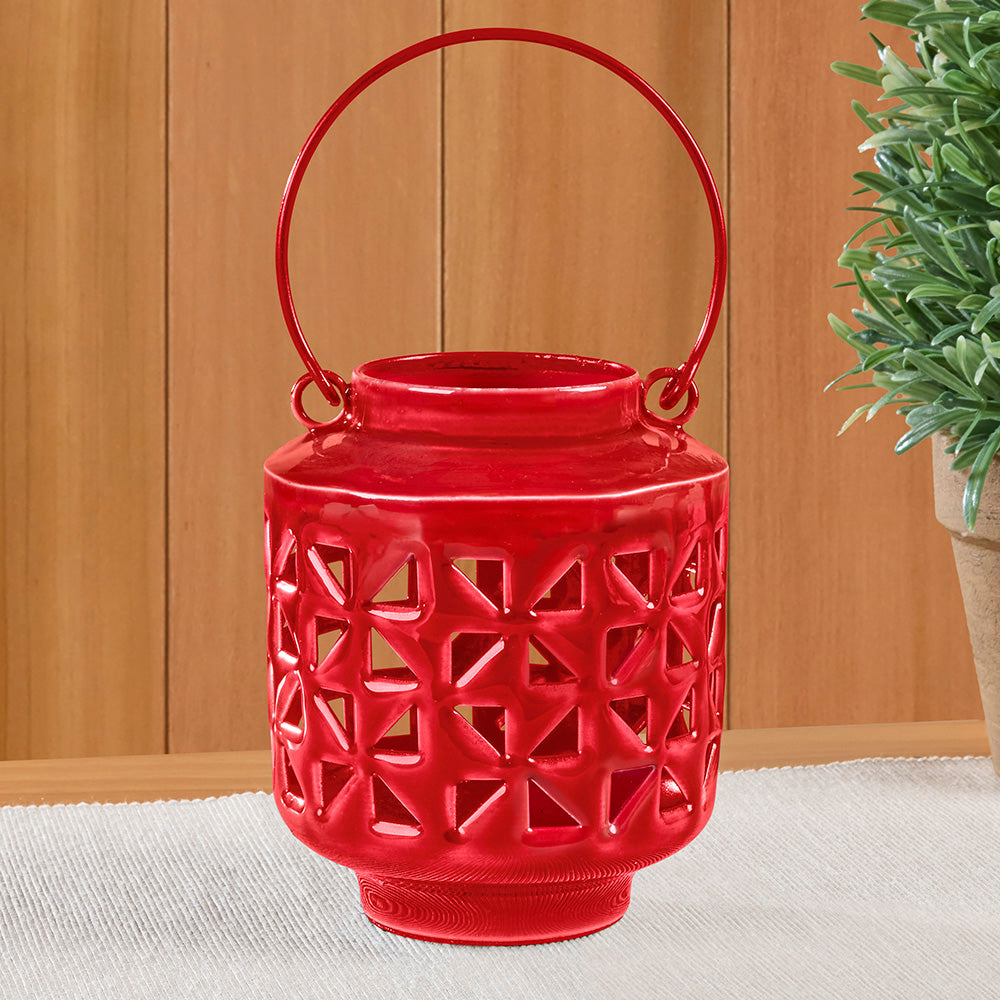 Pinwheel Enamel Garden Lantern