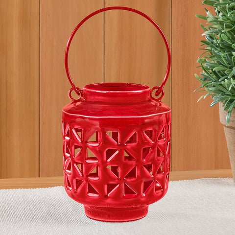 Pinwheel Enamel Garden Lantern