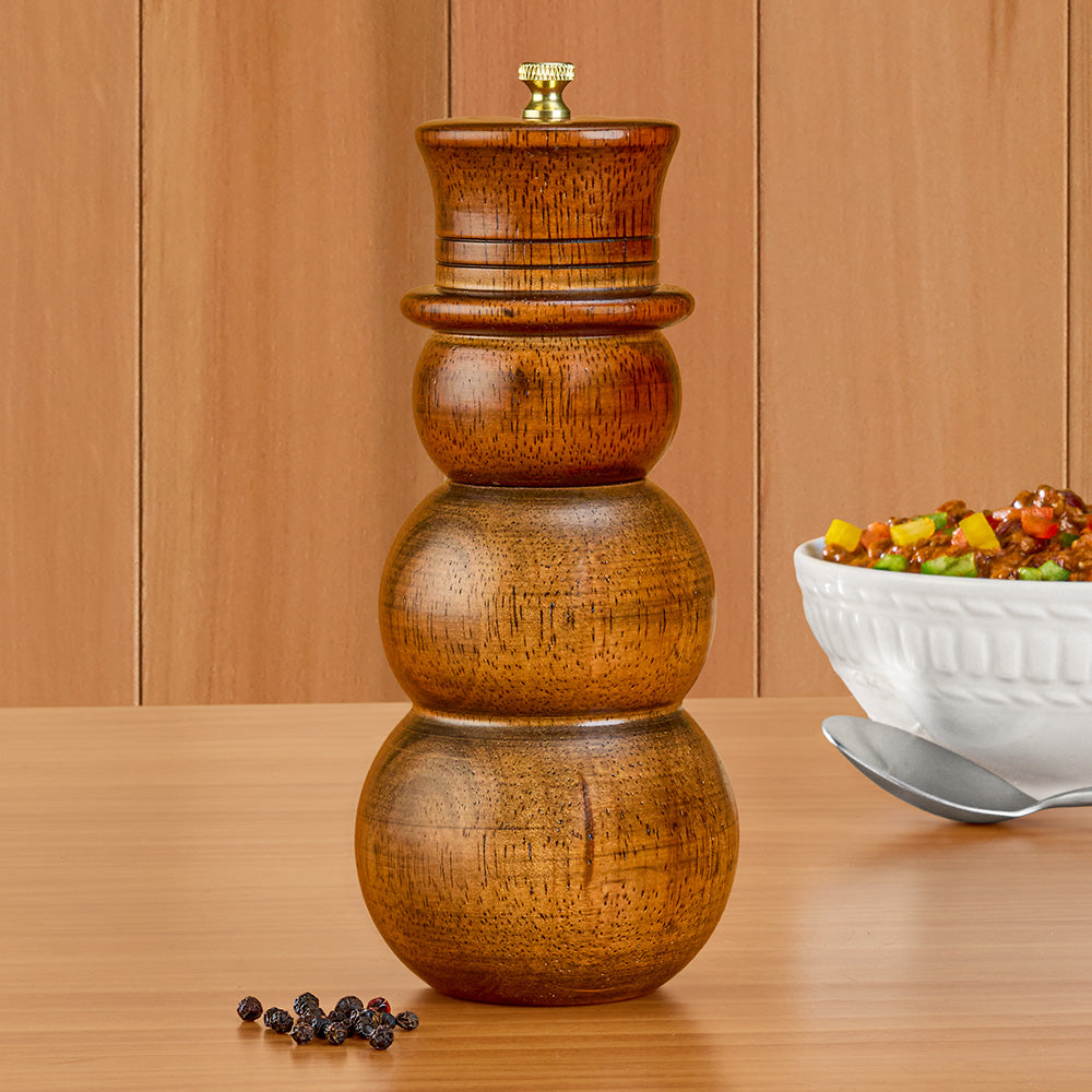 Wooden Snowman Salt & Pepper Mill