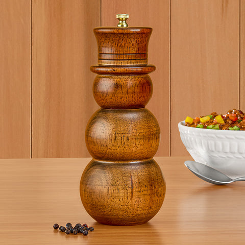 Wooden Snowman Salt & Pepper Mill