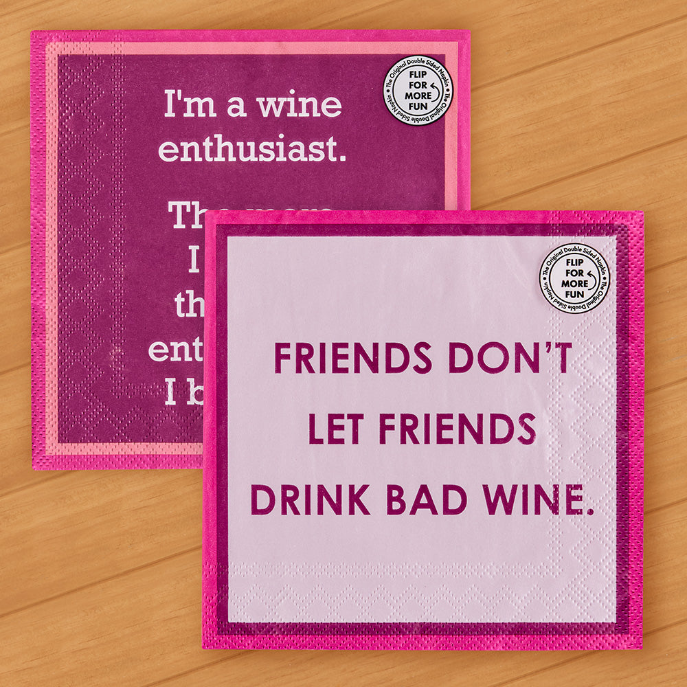 Drinks on Me Paper Cocktail Napkins, Wine Enthusiast